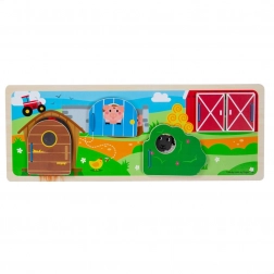 Sensorische houten puzzel boerderij BIGJIGS TOYS