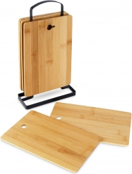 bamboe snijplanken met houder 22 × 14 cm, 6 stuks