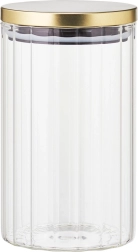 Glazen voorraadpot voor droge levensmiddelen met deksel en afdichting 1 l