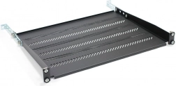 Verstelbare geperforeerde legplank voor 19" rack 1U, 483 × 350 mm, zwart