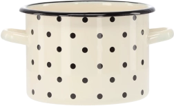 Gelemailleerde pan 3 l 18 cm wit met stippen