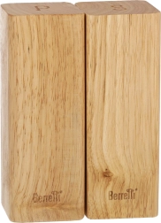 BERRETTI Zout- en Peperstrooier - rubberboom 5,5x5,5x15 cm