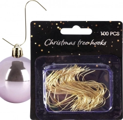 Gouden haakjes voor kerstversiering 4 cm, 100 stuks
