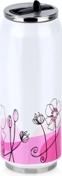 Thermosbeker in blikvorm 500 ml met bloemenmotief
