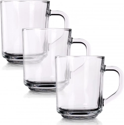Glazen mokken voor koffie en thee 230 ml, set van 3