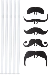 Set van 5 buigbare rietjes met snorretjes