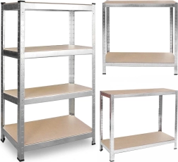 Metalen rek PLONOS 150 × 75 × 30 cm, zilverkleurig, schroefloos systeem