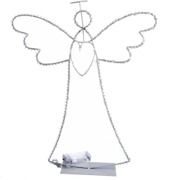 Metalen engel met LED-halo wit