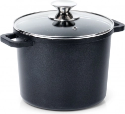 Hoge granieten kookpan met glazen deksel GRANDE 4,2 l