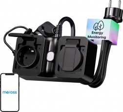 Meross slimme buitenstekkerdoos Wi‑Fi met verbruiksmeter, IP44, Matter