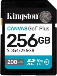 SD-geheugenkaart 256 GB Kingston Canvas Go Plus 200/160 MB/s C10 U3 V30