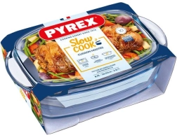 Glazen braadslede met deksel PYREX 6,7 l