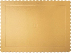 Gouden rechthoekige taartonderplaat 40 × 30 cm