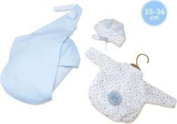 Kleding set met hangende wiegzak voor pop NEW BORN 35–36 cm