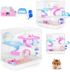 Meerlaagse kooi voor hamsters en kleine knaagdieren met complete uitrusting PETSI