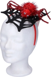 Haarband met spinnenweb en spin