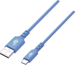 Siliconen USB–USB‑C kabel 1 m blauw met Quick Charge-ondersteuning