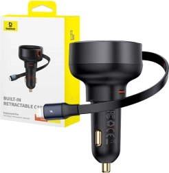 Baseus Enjoyment Pro autolader met Lightning- en USB‑C‑kabel, 55W