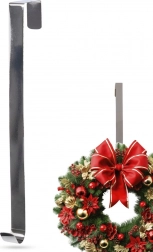 Metalen zilveren deurhaak voor kransen 30 cm