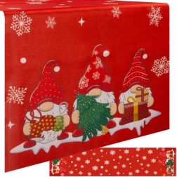 Kersttafelloper met kabouters 180 × 40 cm