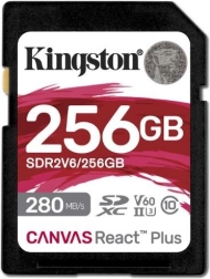Kingston Canvas React Plus 256GB 280/150 MB/s U3 V60 SD-geheugenkaart