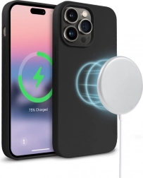 Magnetische siliconen hoes voor iPhone 14 Pro Max met MagSafe, zwart