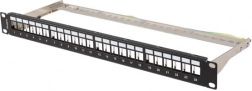 Patchpaneel 24 poorten 1U 19" FTP voor Keystone-modules, zwart