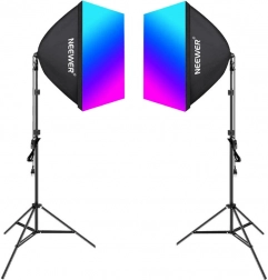 Neewer NK800 set met dubbele softboxen en RGB-lampen