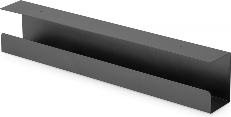 Stalen kabelgoot onder het bureau, 60 cm, zwart