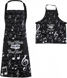 Schort in een koker met notenmotief