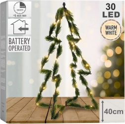 Lichtgevende groene kerstboom 30 LED 40 cm