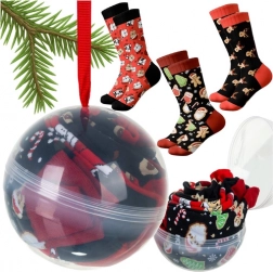 Kerstsokken in decoratieve bal RUHHY, 3 paar, unisex, maat 38–43