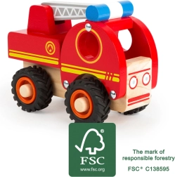 Houten brandweerauto met ladder