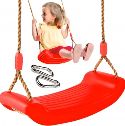 Tuin-schommel voor kinderen met kunststof zitje en karabiners