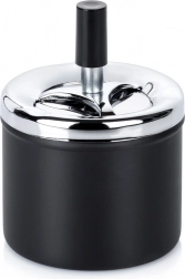 Metalen afsluitbare draaibare asbak zwart 9,5 × 13 cm