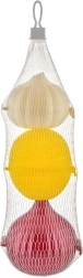 Set mini plastic bewaardoosjes voor knoflook, ui en citroen (3 stuks)