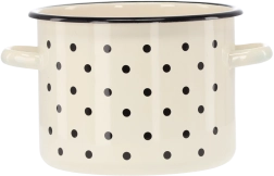 Geglazuurde pan 4,5 l, 20 cm, wit met stippen