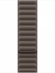 Magnetische geribbelde FineWoven-band grijs‑bruin voor 42 mm, maat M/L