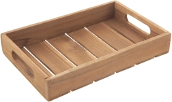Serveerschaal van teakhout 26 × 18 cm