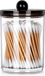 Acrylhouder voor wattenstaafjes en cosmetische wattenschijfjes met deksel