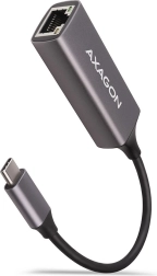 AXAGON USB‑C gigabit Ethernet-adapter, automatische installatie, metalen behuizing, titaangrijs