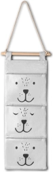 Hangende textielen speelgoedorganizer Nukido, grijs