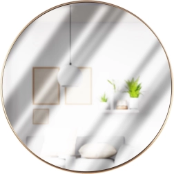 Ronde wandspiegel in goudkleurig frame 50 cm