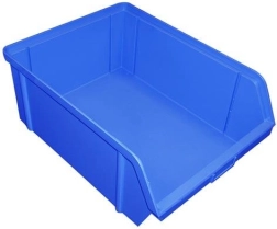 Schuine opslagbak 150 × 100 × 70 mm, plastic, blauw