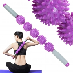 Draaibare massage-roller 360° met puntige balletjes, 52 cm
