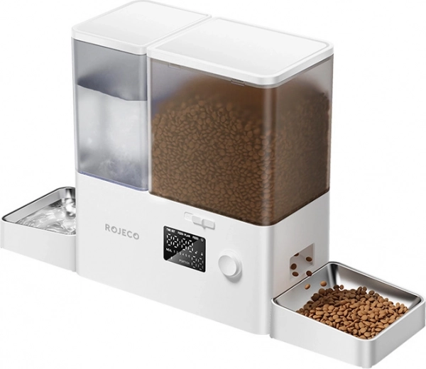 Rojeco fontein en voerautomaat voor huisdieren 3,5 l en 5 l, wit