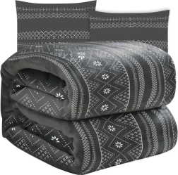 zachte winterdeken met twee kussenhoezen RUHHY, grijs 160 × 200 cm