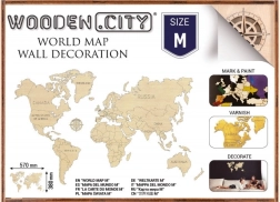 Houten wereldkaart M 57 × 38 cm WOODEN CITY