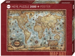 Puzzel HEYE – wereld, 2000 stukjes