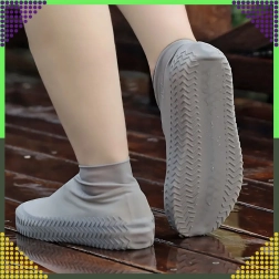 Waterdichte siliconen overschoenen met antislipzool, maat S, grijs